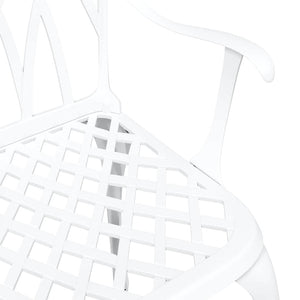 Sedia da Giardino 2 pcs Bianco 55 x 56.5 x 91cm Alluminio 42002400