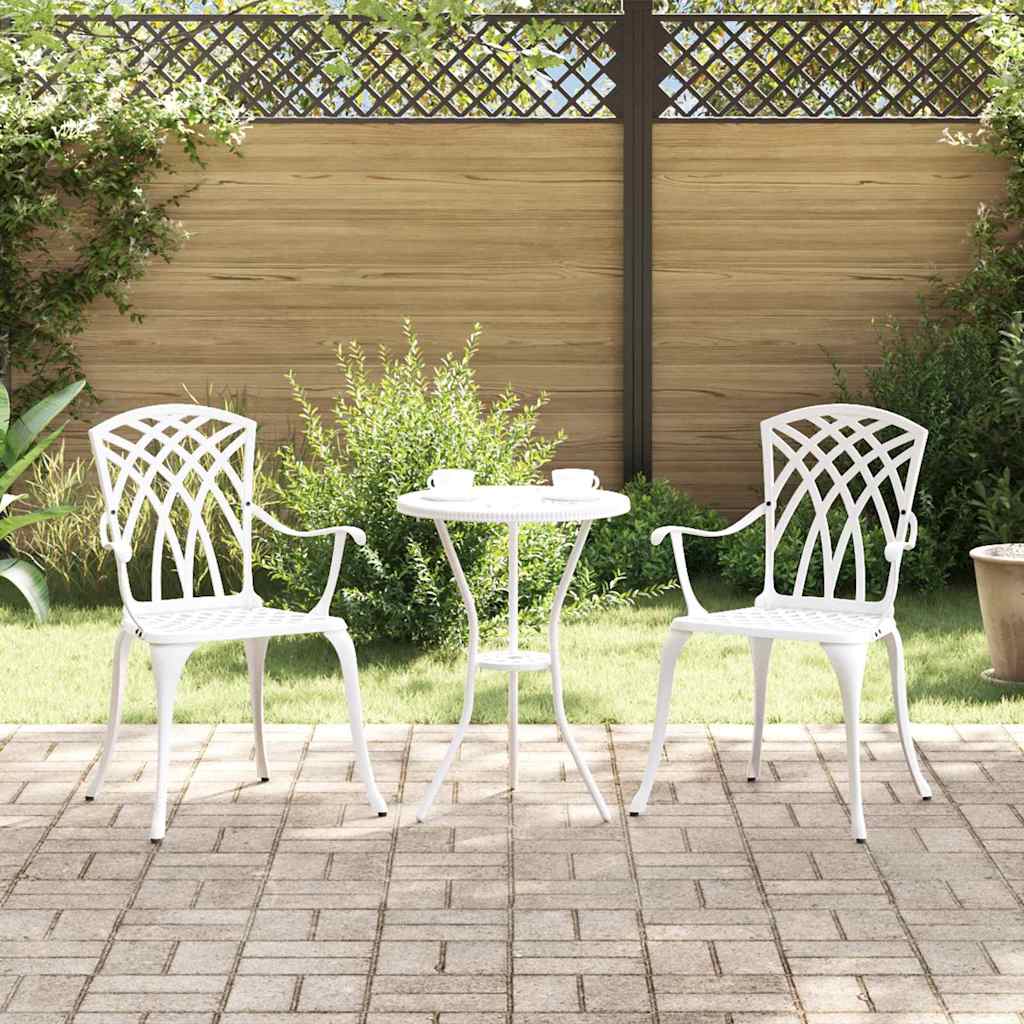 Sedia da Giardino 2 pcs Bianco 55 x 56.5 x 91cm Alluminio 42002400