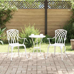 Sedia da Giardino 2 pcs Bianco 55 x 56.5 x 91cm Alluminio 42002400