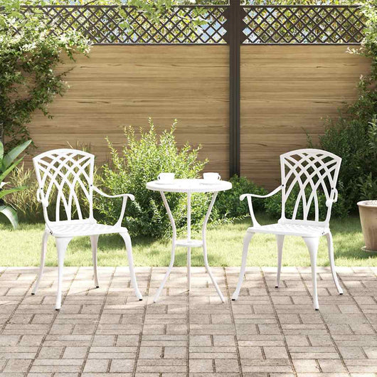 Sedia da Giardino 2 pcs Bianco 55 x 56.5 x 91cm Alluminio 42002400