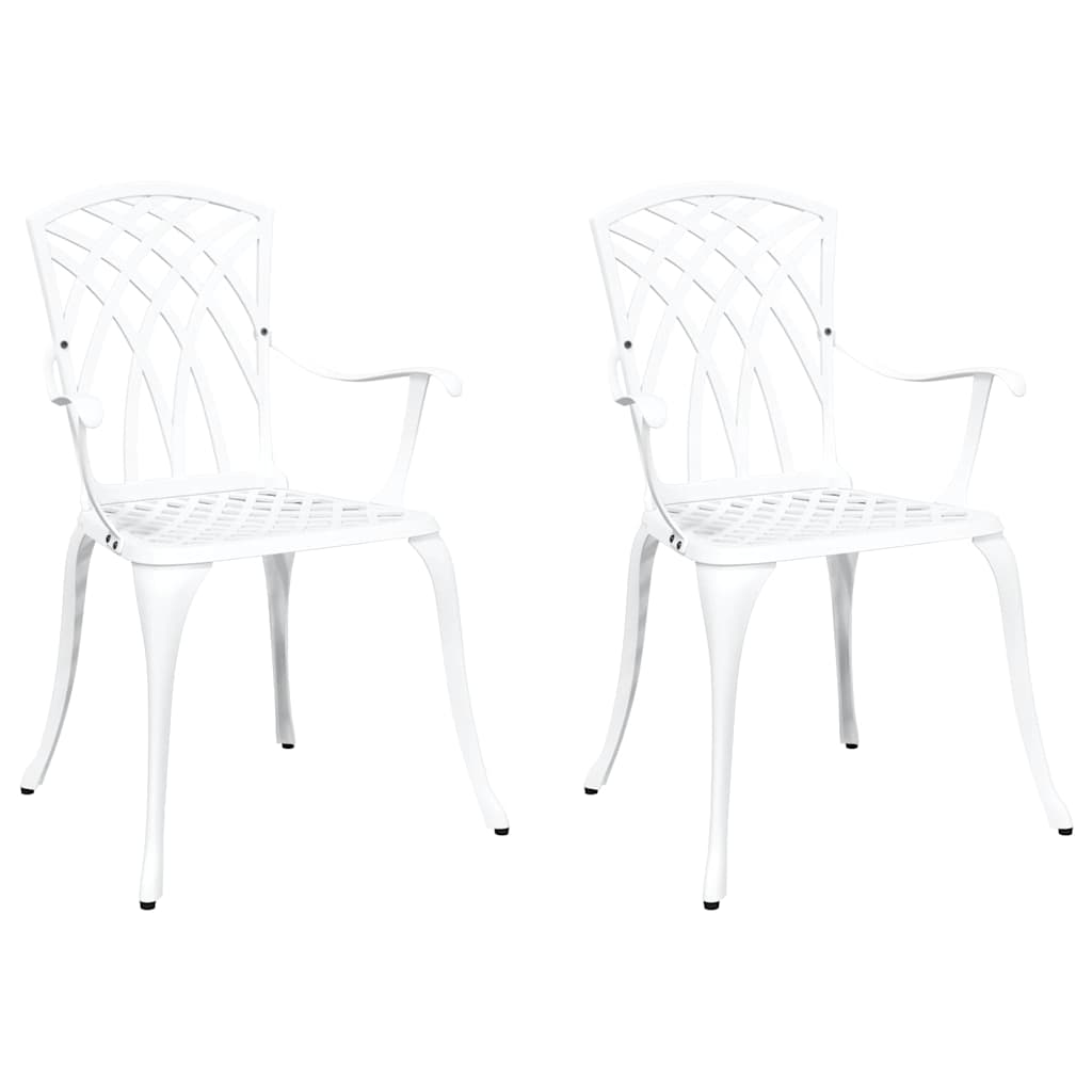 Sedia da Giardino 2 pcs Bianco 55 x 56.5 x 91cm Alluminio 42002400