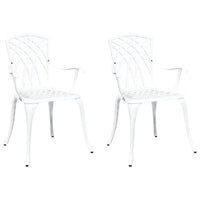 Sedia da Giardino 2 pcs Bianco 55 x 56.5 x 91cm Alluminio 42002400