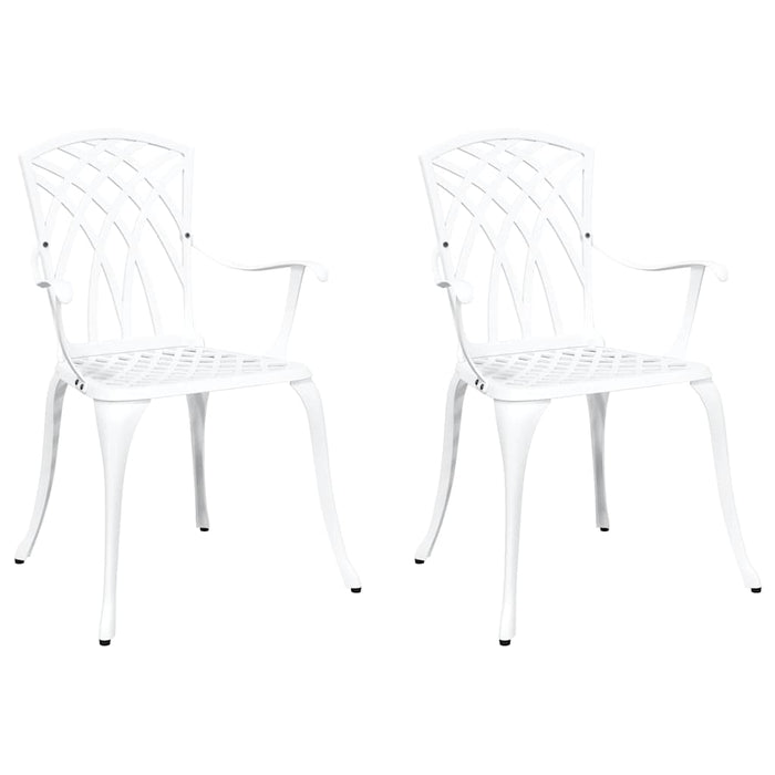 Sedia da Giardino 2 pcs Bianco 55 x 56.5 x 91cm Alluminio 42002400
