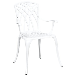 Sedia da Giardino 2 pcs Bianco 55 x 56.5 x 91cm Alluminio 42002400