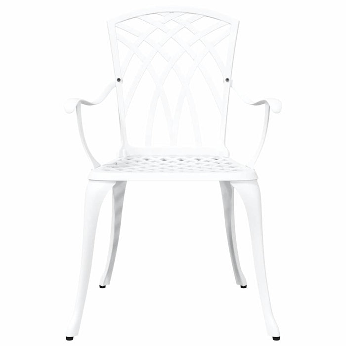 Sedia da Giardino 2 pcs Bianco 55 x 56.5 x 91cm Alluminio 42002400