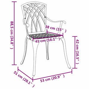 Sedie da giardino , set di 2 in alluminio verde 42002401