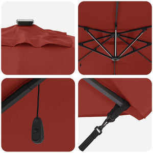 Ombrellone Terracotta 286 x 285 x 270 cm Alluminio 42003326