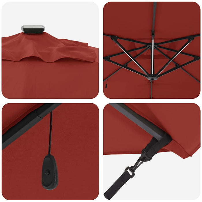 Ombrellone Terracotta 286 x 285 x 270 cm Alluminio 42003326