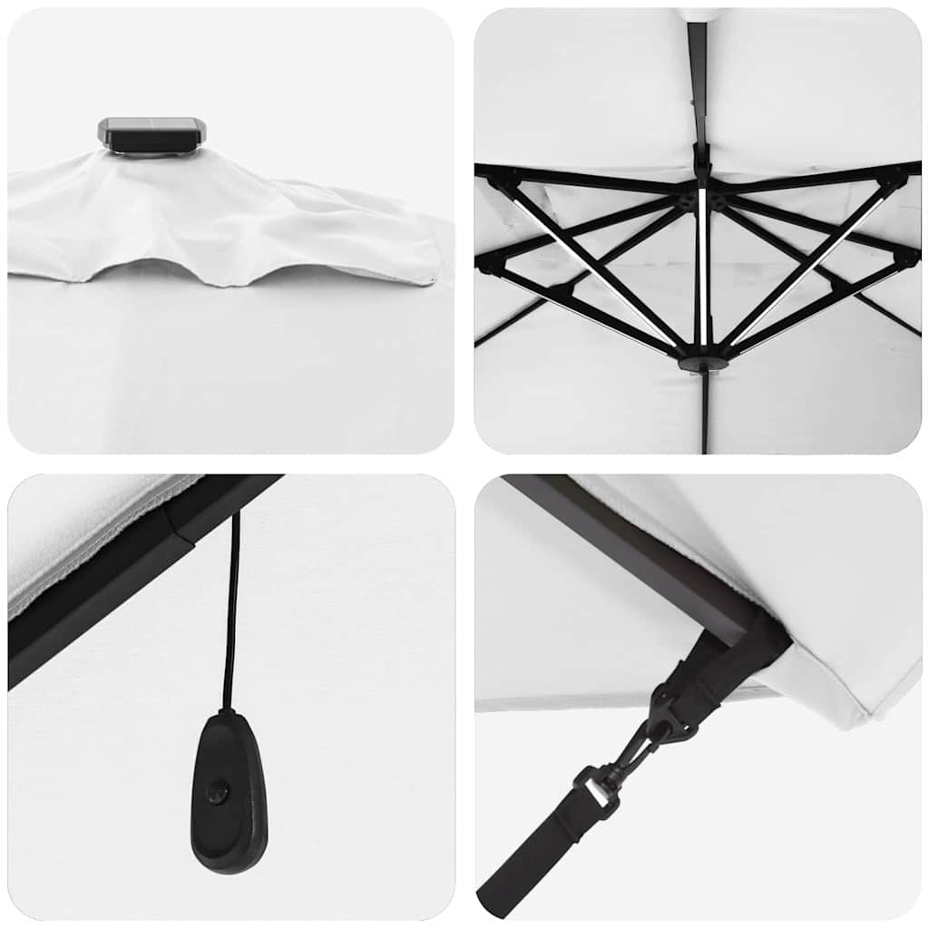 Parasol Roma a braccio Beige e Nero 352 x 251 x 265 cm 42003327