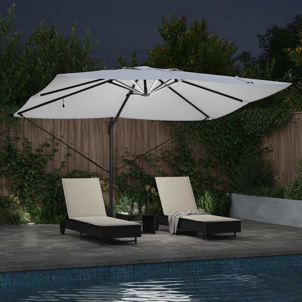 Parasol Roma a braccio Beige e Nero 352 x 251 x 265 cm 42003327