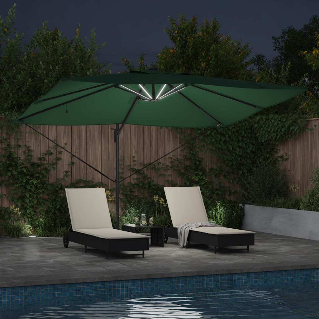 Parasol Roma a braccio Verde e Nero 352 x 251 x 265 cm 42003328