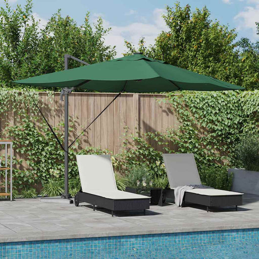 Parasol Roma a braccio Verde e Nero 352 x 251 x 265 cm 42003328