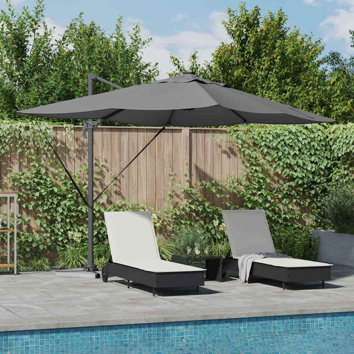 Parasol Roma a braccio Antracite e Nero 352 x 251 x 265 cm 42003329