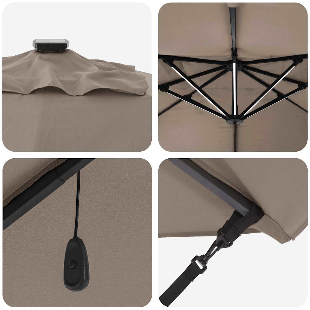 Parasol Roma a braccio Tortora e Nero 352 x 251 x 265 cm 42003330