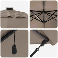 Parasol Roma a braccio Tortora e Nero 352 x 251 x 265 cm 42003330