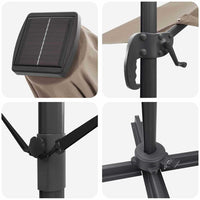 Parasol Roma a braccio Tortora e Nero 352 x 251 x 265 cm 42003330