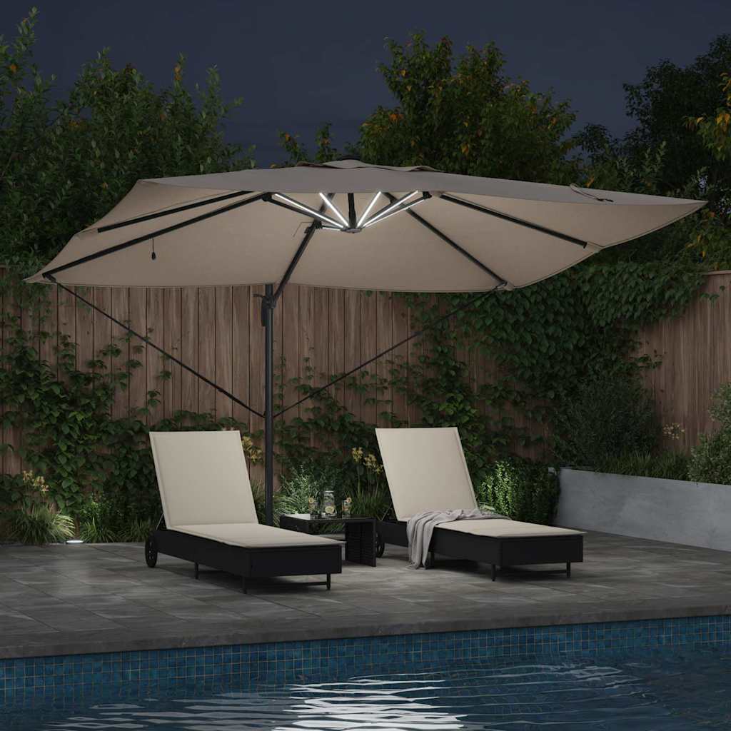 Parasol Roma a braccio Tortora e Nero 352 x 251 x 265 cm 42003330