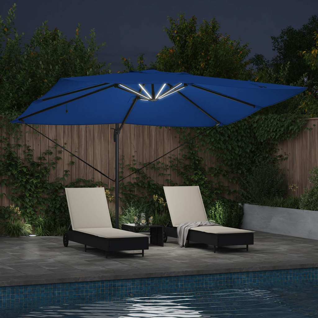 Parasol Roma a braccio con blocco Blu e Nero 352 x 251 x 265 cm 42003332
