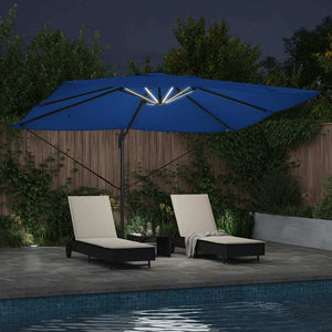 Parasol Roma a braccio con blocco Blu e Nero 352 x 251 x 265 cm 42003332