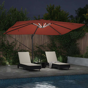 Parasol Roma a braccio Rosso e Nero 352 x 251 x 265 cm 42003334