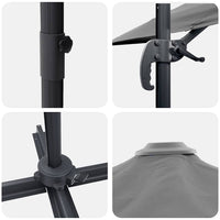 Parasol Roma Antracite 286 x 285 x 265 cm Poliestere, Alluminio 42003337