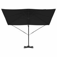 Parasol Roma Nero 286 x 285 x 265 cm Poliestere, Alluminio 42003339