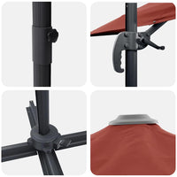 Parasol Roma Rosso 286 x 285 x 265 cm Poliestere, Alluminio 42003342