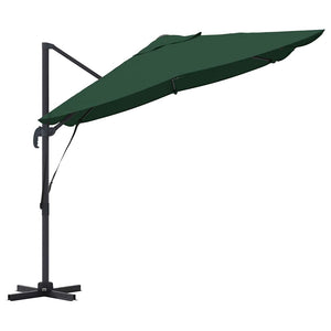 Parasol cantilever Roma verde 352x251x260 cm in alluminio 42003344