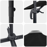 Parasol a Braccio Roma  Nero 352x251x260 cm in alluminio 42003347