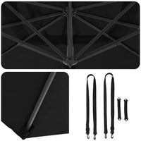 Parasol a Braccio Roma  Nero 352x251x260 cm in alluminio 42003347