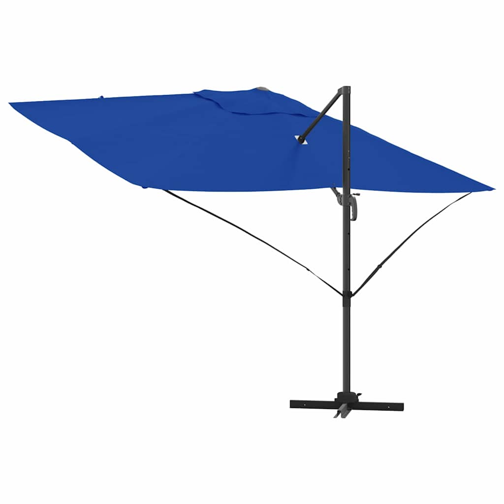 Parasol a Braccio Roma Blu Azzurro 352x251x260 cm in Alluminio 42003348