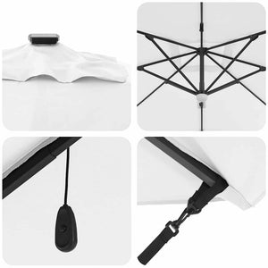 Parasol Roma a braccio Beige e Nero 352 x 251 x 265 cm 42003359