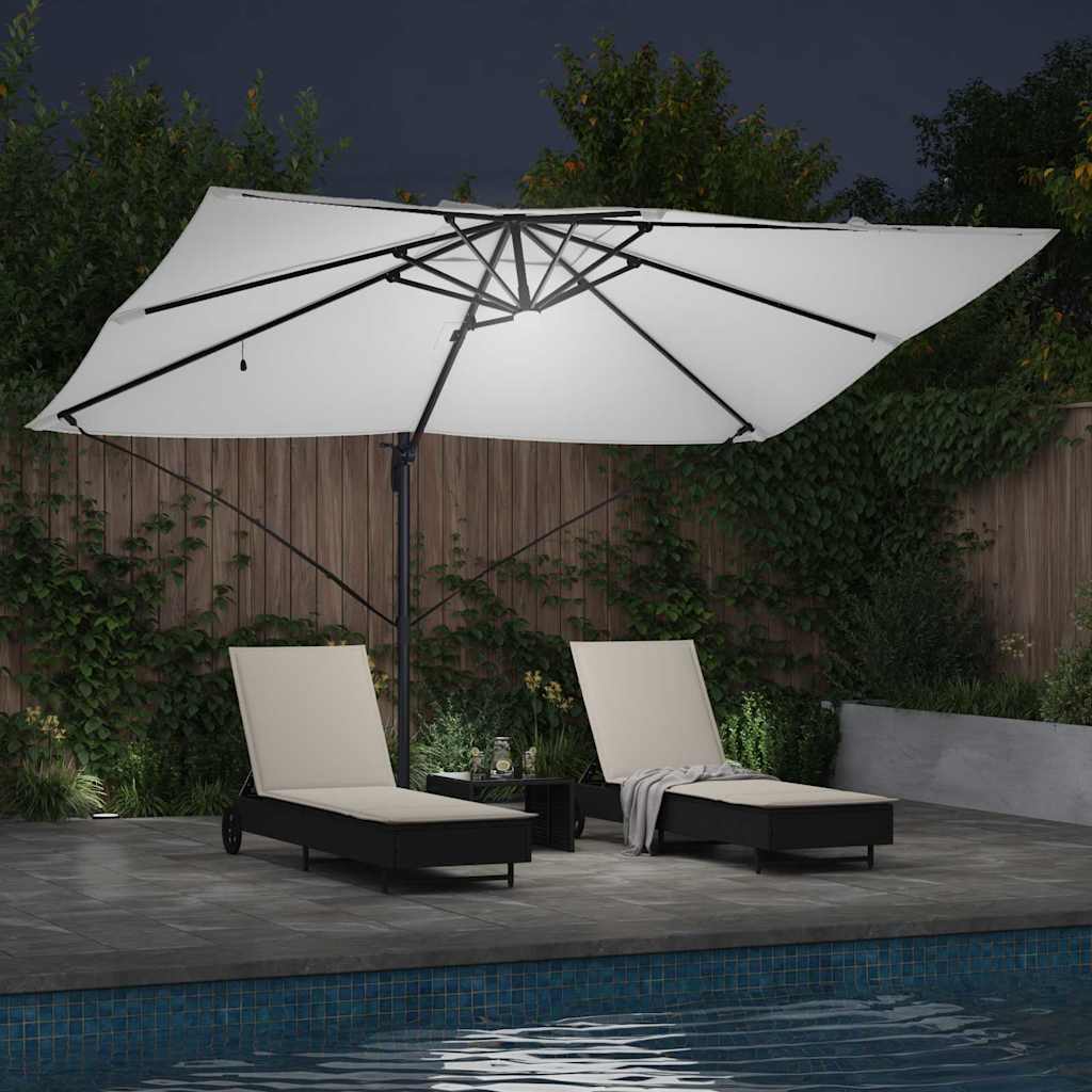 Parasol Roma a braccio Beige e Nero 352 x 251 x 265 cm 42003359