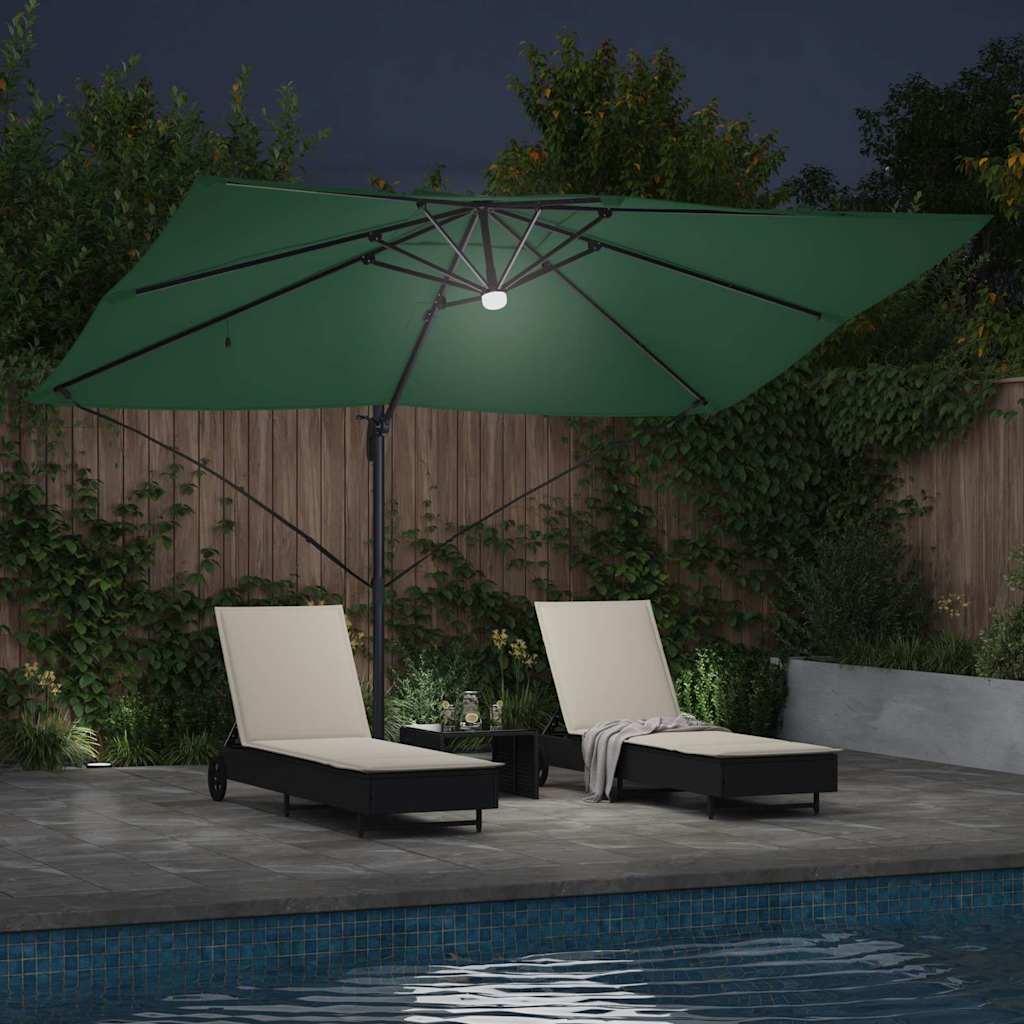 Parasol Roma a braccio Verde e Nero 352 x 251 x 265 cm 42003360