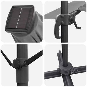 Parasol Roma a braccio Antracite e Nero 352 x 251 x 265 cm 42003361