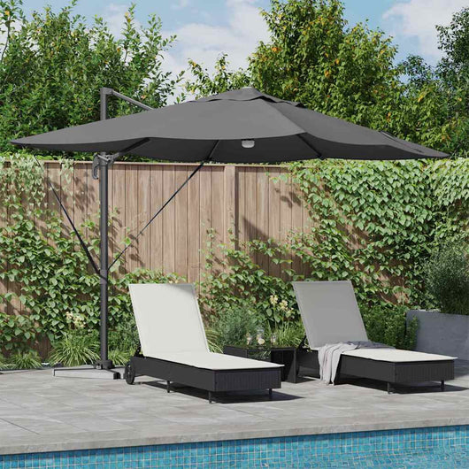 Parasol Roma a braccio Antracite e Nero 352 x 251 x 265 cm 42003361