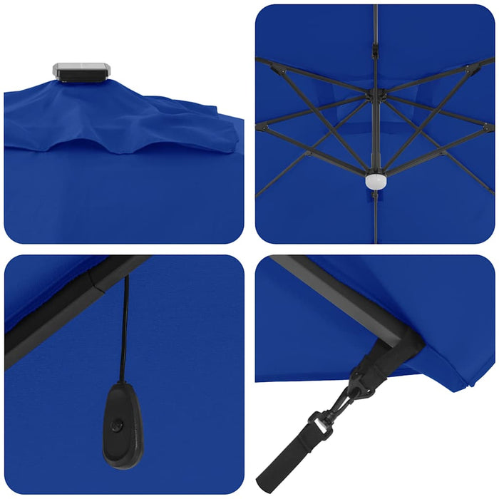 Parasol Roma a braccio Blu e Nero 352 x 251 x 265 cm 42003364