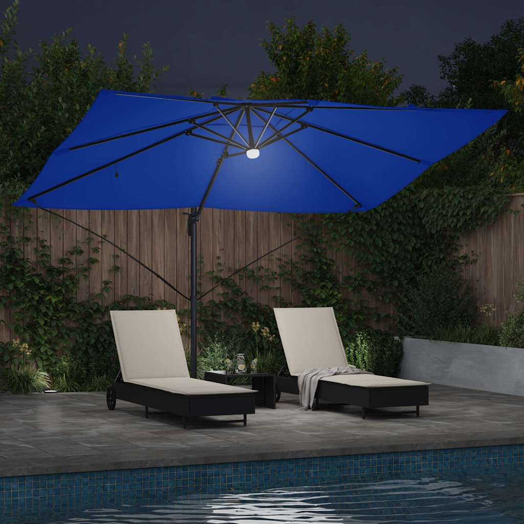 Parasol Roma a braccio Blu e Nero 352 x 251 x 265 cm 42003364
