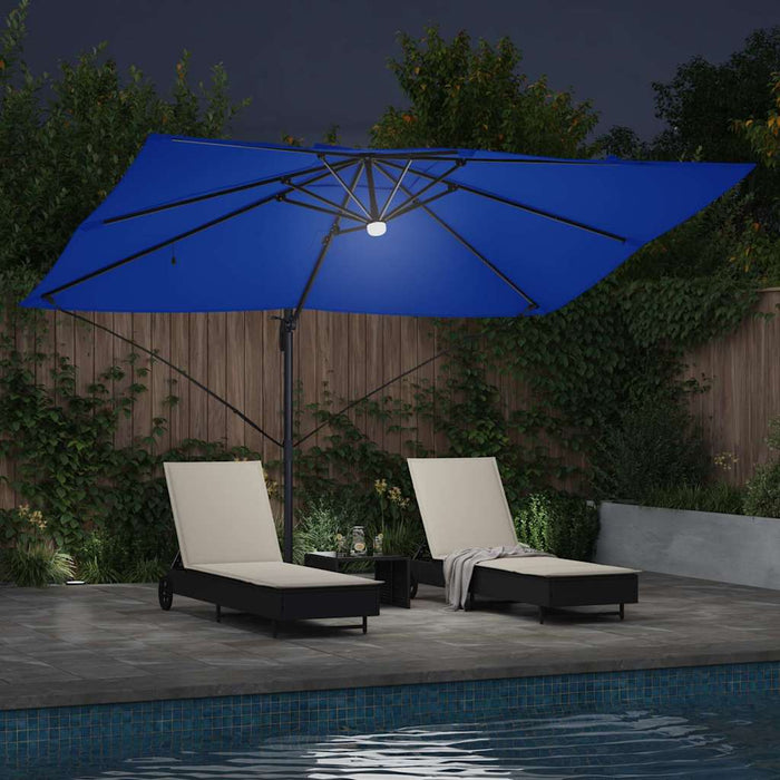 Parasol Roma a braccio Blu e Nero 352 x 251 x 265 cm 42003364