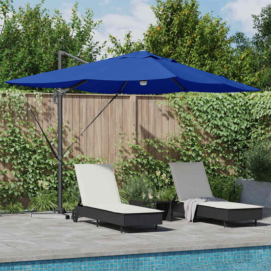 Parasol Roma a braccio Blu e Nero 352 x 251 x 265 cm 42003364