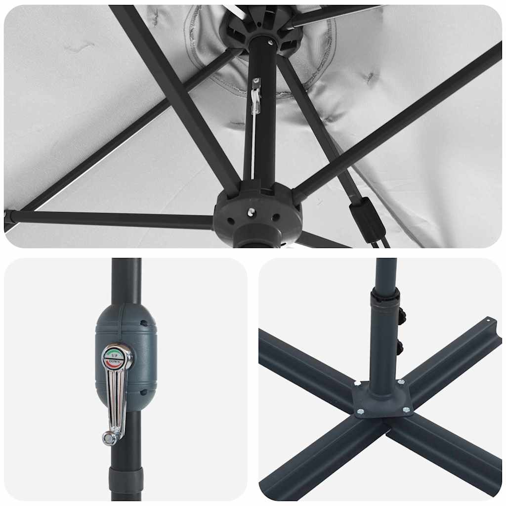 Ombrello da giardino Sabbia 370 x 197 x 239 cm 42003367