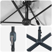 vidaXL Ombrello da giardino Sabbia 370 x 197 x 239 cm