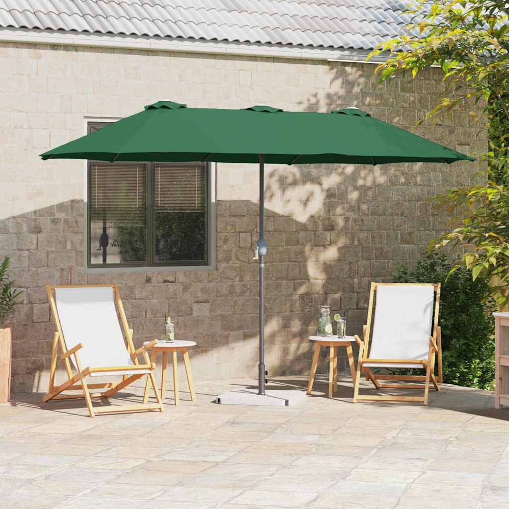 vidaXL Ombrello da giardino Verde 370 x 197 x 239 cm