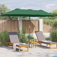 vidaXL Ombrello da giardino Verde 370 x 197 x 239 cm