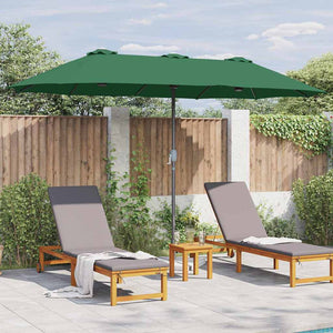 vidaXL Ombrello da giardino Verde 370 x 197 x 239 cm