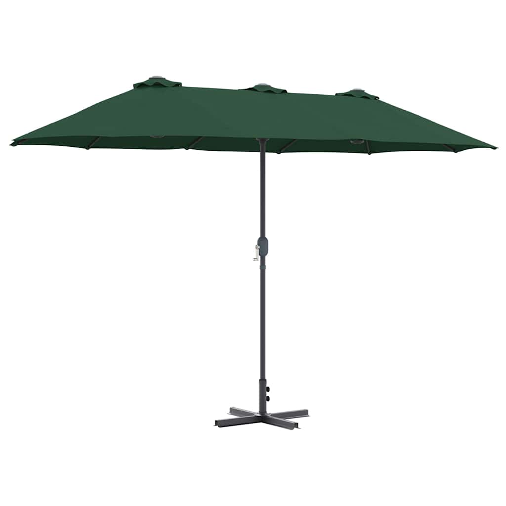 vidaXL Ombrello da giardino Verde 370 x 197 x 239 cm