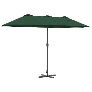 vidaXL Ombrello da giardino Verde 370 x 197 x 239 cm