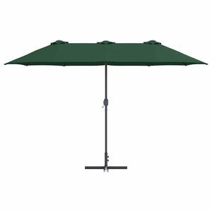 vidaXL Ombrello da giardino Verde 370 x 197 x 239 cm