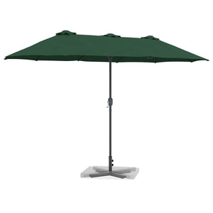 vidaXL Ombrello da giardino Verde 370 x 197 x 239 cm