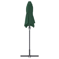 vidaXL Ombrello da giardino Verde 370 x 197 x 239 cm